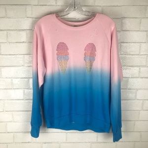 Forever 21 Ombré Distressed Ice Cream Sweatshirt